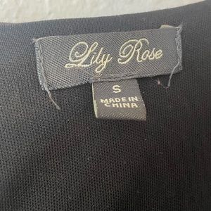 short Black skorts flared sleeves with tied at waist.